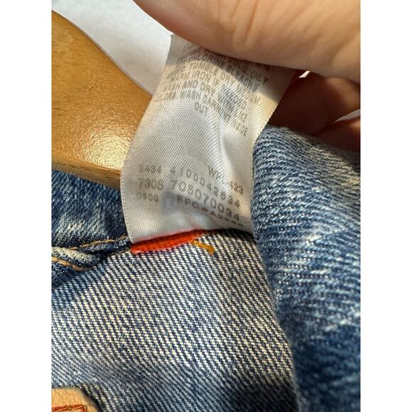 Levi's Standard Trucker Jacket Men Small Blue Denim Jean Collared Logo 70507 - Picture 10 of 13